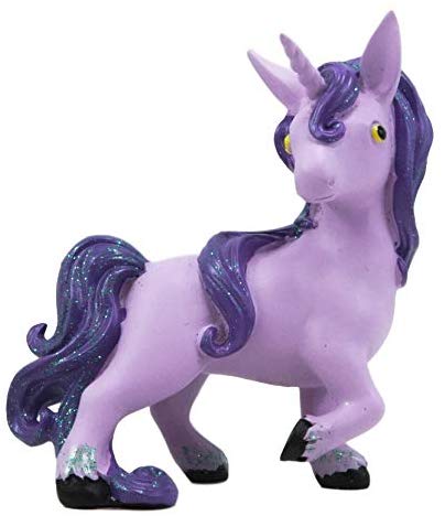 Ebros Whimsical My Little Unicorn Horse Figurine in Pastel Colors (Purple Glow)
