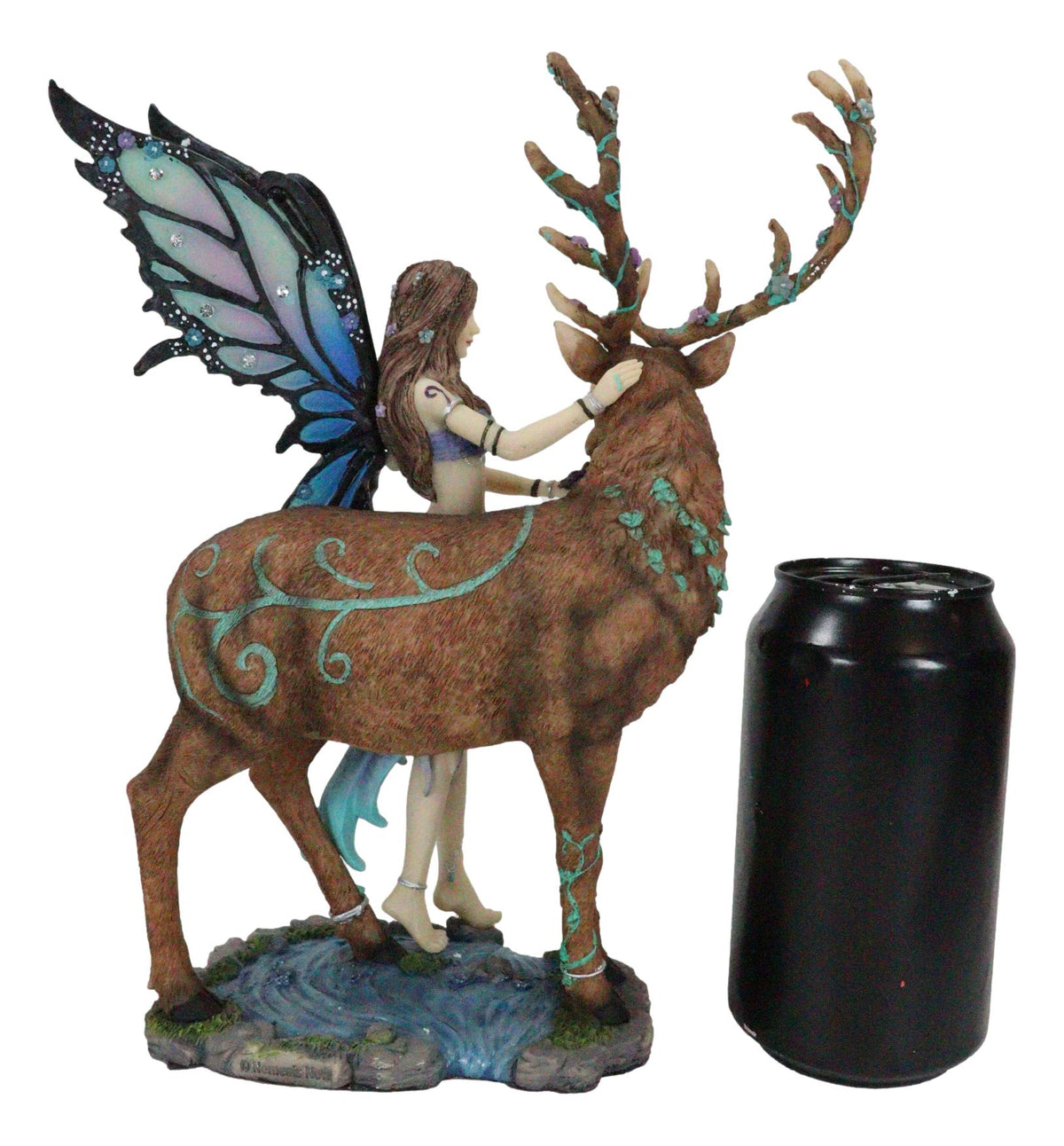 Ebros Butterfly Fairy With Stag Figurine Enchanted Forest Faerie Avalon & Emperor Deer