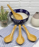 Ebros Made In Japan Modern Glazed Ceramic Speckled Yellow Soup Spoons Set Of 6