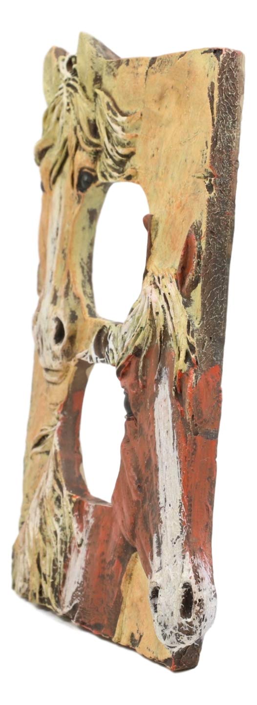 Rustic Western Chestnut Palomino Horses Duplex Outlet Receptacle Cover Set Of 2