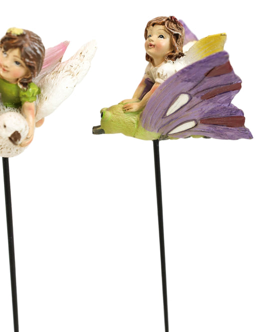 Ebros Mini Fairy Garden Fairies Stakes Set of 3 Mini Garden