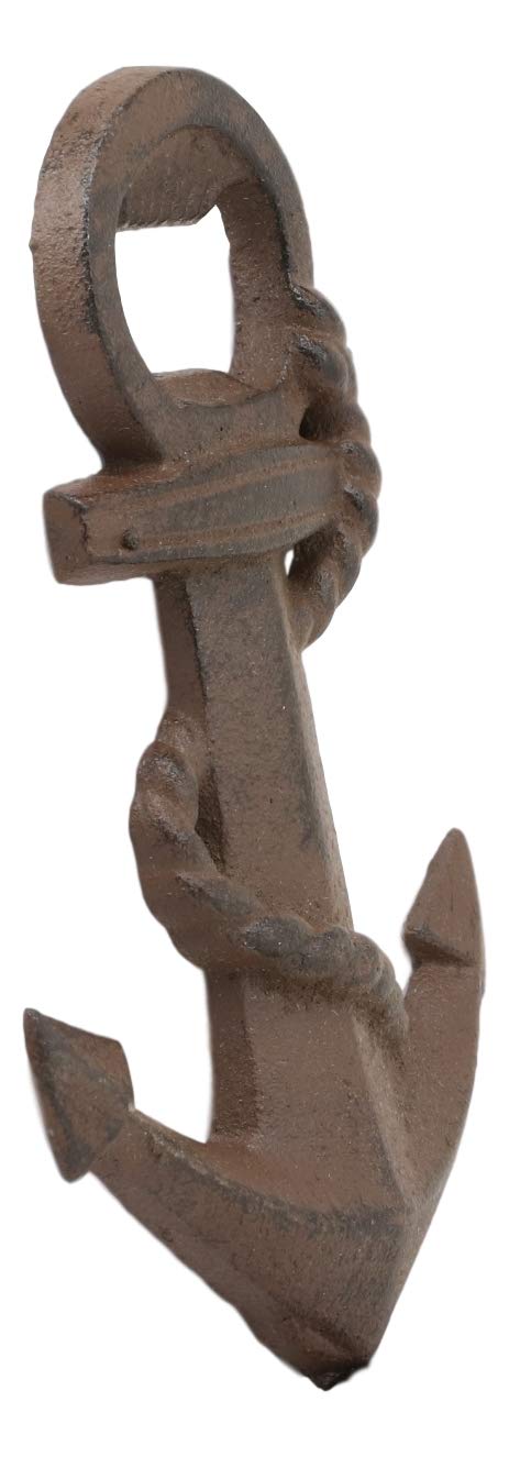 Ebros Rustic Vintage Solid Cast Iron Metal Nautical Ship Anchor Soda Beer Bottle Cap Opener 6.5" High Coastal Sea Bayou Boat Getty Port Anchors Party Decor Accent (4)