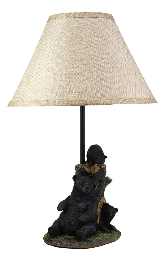 Ebros Gift Shade Only For Whimsical Rustic Black Momma Bear with Cubs Playing Hide and Seek by A Tree Table Lamp - Ebros Gift