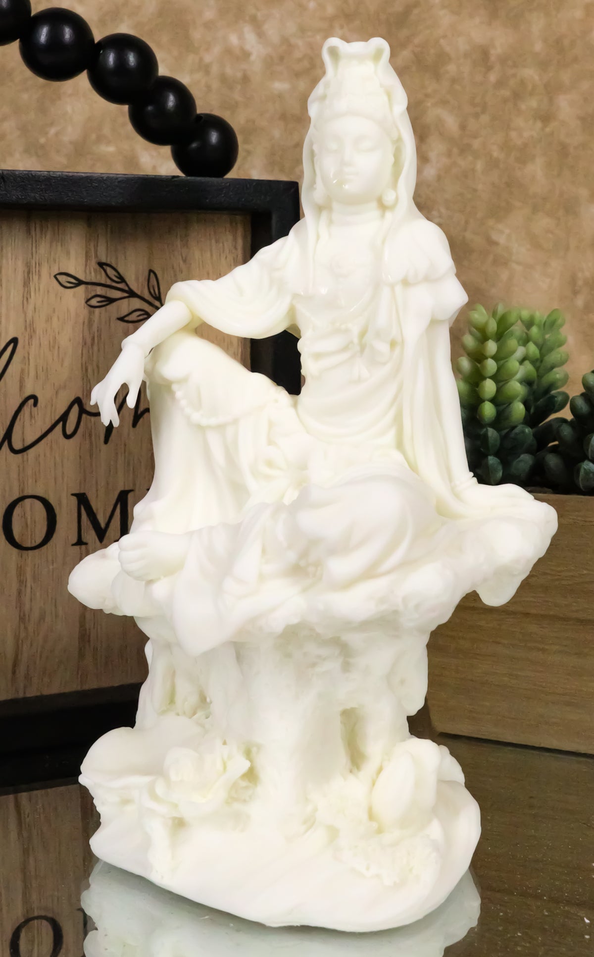 The Water And Moon Goddess Kuan Yin Bodhisattva Statue Immortal Deity Of Mercy