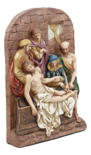 Ebros Christian Catholic Stations of The Cross Statue Way of The Sorrows Via Crucis Jesus Christ Path to Calvary Crucifixion Decor Figurine (Station 14 Jesus is Laid in a Tomb)