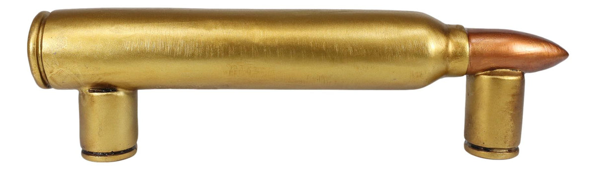 Set of 2 Oversized Faux Hunter Rifle Bullet Casings Barn Door Bar Pull Handles