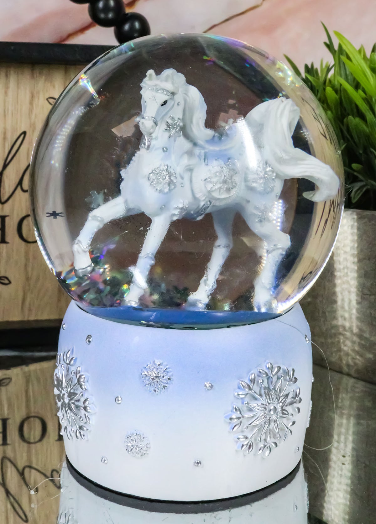 Trail Of Painted Ponies Western Frozen Winter Snow Crystal Horse Water Globe