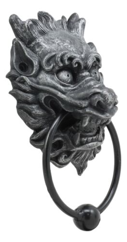 Ebros Far East Oriental Chinese Dragon Door Knocker Resin With Metal Ball