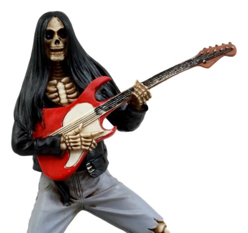 Ebros Day Of The Dead Skeleton Hell Rock Band Electric Guitarist Figurine