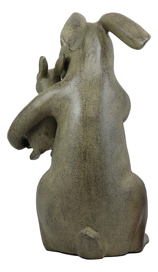 Ebros Large 13"Tall Aluminum Whimsical Story Time Mother Rabbit Reading Book To Her Kit Garden Statue Animal Fairy Tale Nursery Rhymes Rustic Cottage Outdoors Lawn Pool Patio Home Decorative Figurine