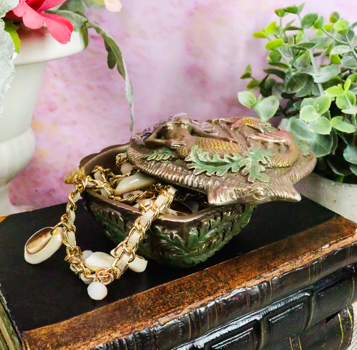 Ebros Beautiful Ocean Siren Mermaid With Starfish Oyster Shell Shaped Jewelry Box Figurine Mini Storage Decor Sculpture