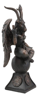 6.5"H Sabbatic Goat Idol Baphomet Bronze Resin Statue Horned God Figurine