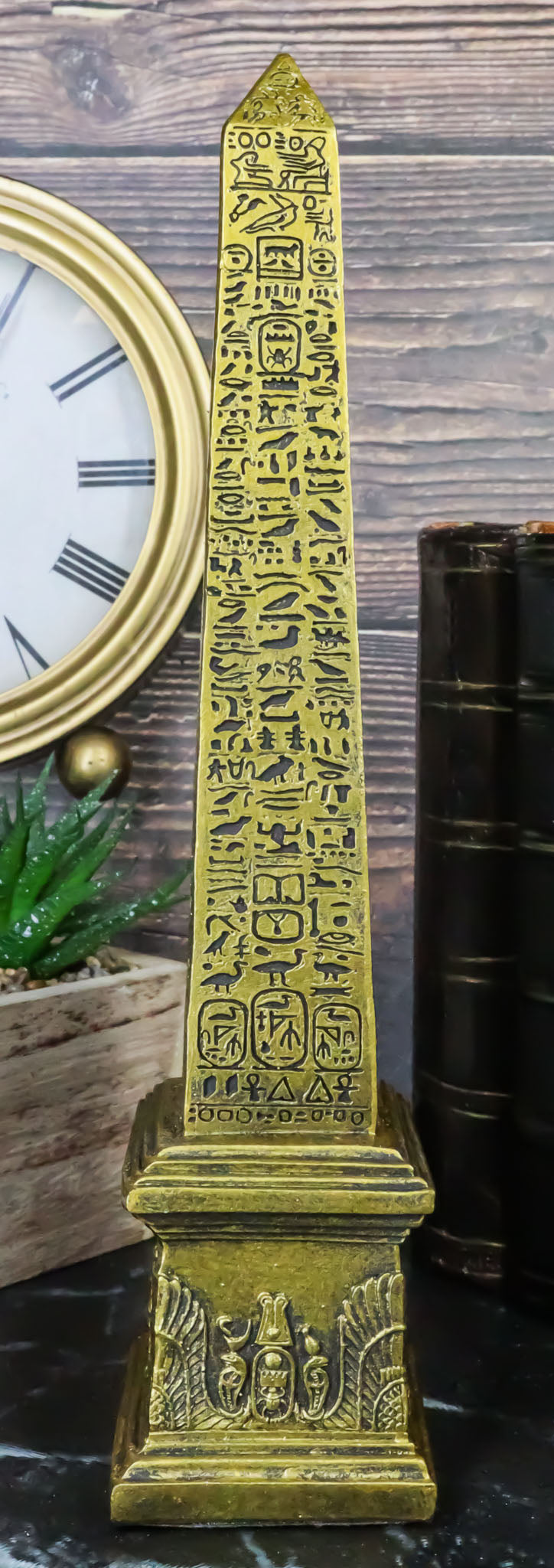 Ebros Egyptian Theme Obelisk Temple of Ra with Hieroglyphs 10" Tall Sculpture - Ebros Gift