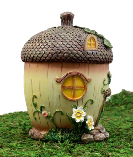 Ebros Gift Enchanted Fairy Garden Miniature Squirrel Acorn Cottage House Figurine 6.5" H Do It Yourself Ideas for Your Home