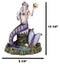 Large Sirens of The Seas Necromancer Gothic Mermaid Holding A Skull Figurine