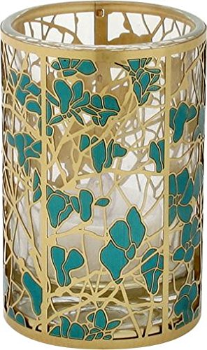Ebros Gift Ebros Tiffany Magnolia Votive Holder Desk Set Pattern Candle Holder 3.25 Tall