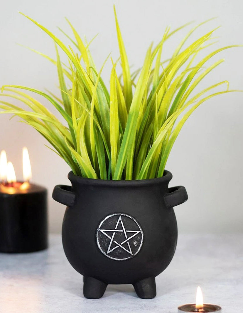 cauldron plant pot Black Pentagram Cauldron Terracotta Succulent Plant Planter Pot Or Pen–  Ebros Gift