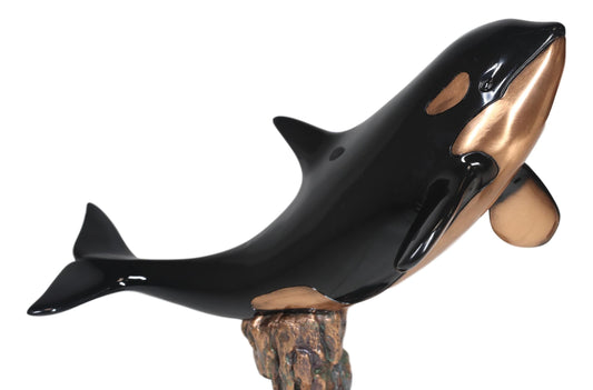 Ebros Large Nautical Marine Sea Orca Killer Whale Swimming By Coral Reefs Statue - Ebros Gift
