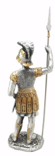 Pewter Medieval Knight Halberdier With Spear Guard Figurine Statue 4.25"H - Ebros Gift