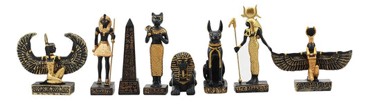 Ebros Egyptian Miniature Figurine Gods Of Egypt Set of 8 Anubis Osiris Bastet - Ebros Gift
