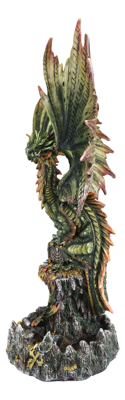 Ebros Large 26"H Green Castle Guardian Treasure Dragon Statue Fantasy Home Decor