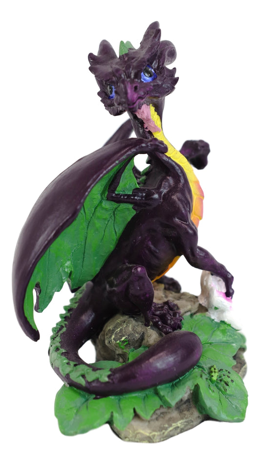 Colorful Fruits Vegetables Purple Eggplant Dragon Figurine Fairy Garden Decor