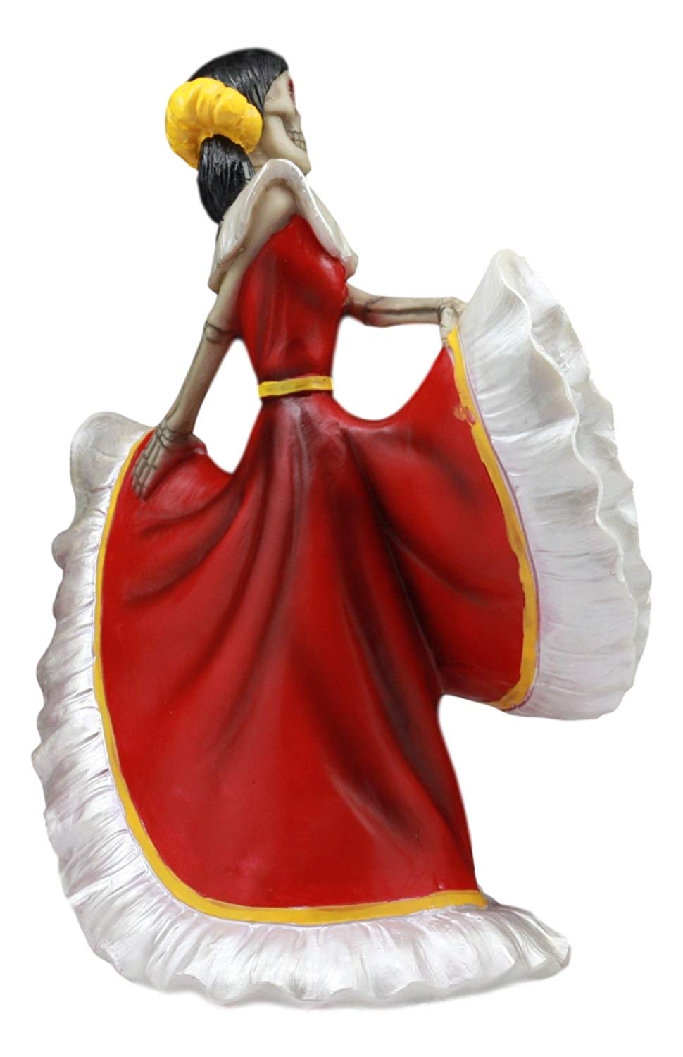 Ebros Danza De Dama Traditional Day Of The Dead Red Sugar Skull Lady Dancer Statue