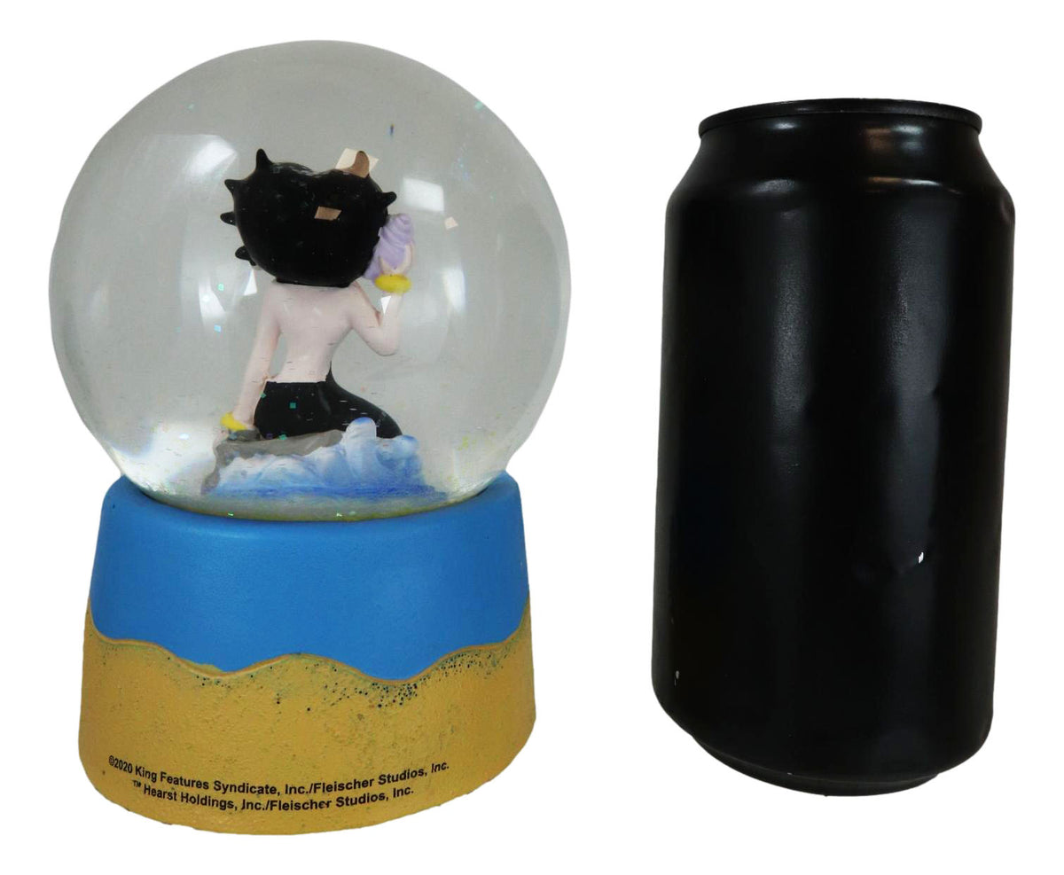 Siren Mermaid With Conch Betty Boop Whimsical Comical Glitter Water Globe 100mm