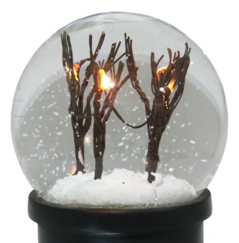 Windy Christmas Snow Winter Trees Night Scene Light Up Snow Water Globe With Fan