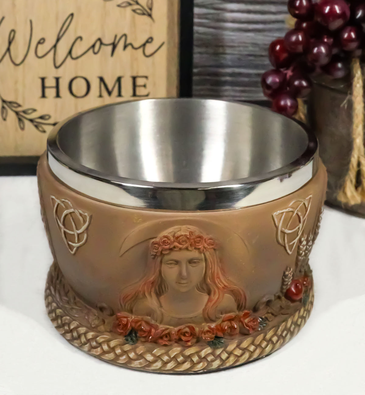 Wicca Metaphysical Triple Goddess Mother Maiden Crone Smudging Smudge Bowl - Ebros Gift