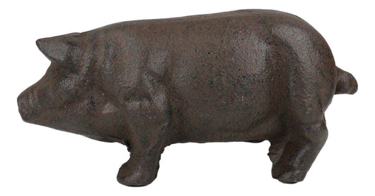 Cast Iron Country Rustic Farmhouse Swine Pig Bacon Decor Paperweight Figurine