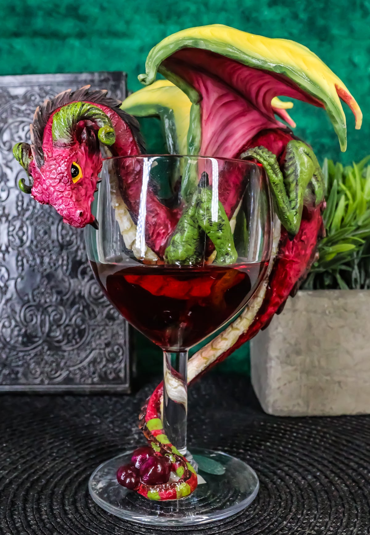 Drunken Red Wine Spirit Dragon Statue Medieval Renaissance Fantasy Decor Figure