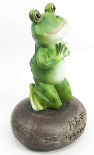 Frog Leap Of Faith Starts With Prayer On Both Knees Figurine Inspirational Decor - Ebros Gift