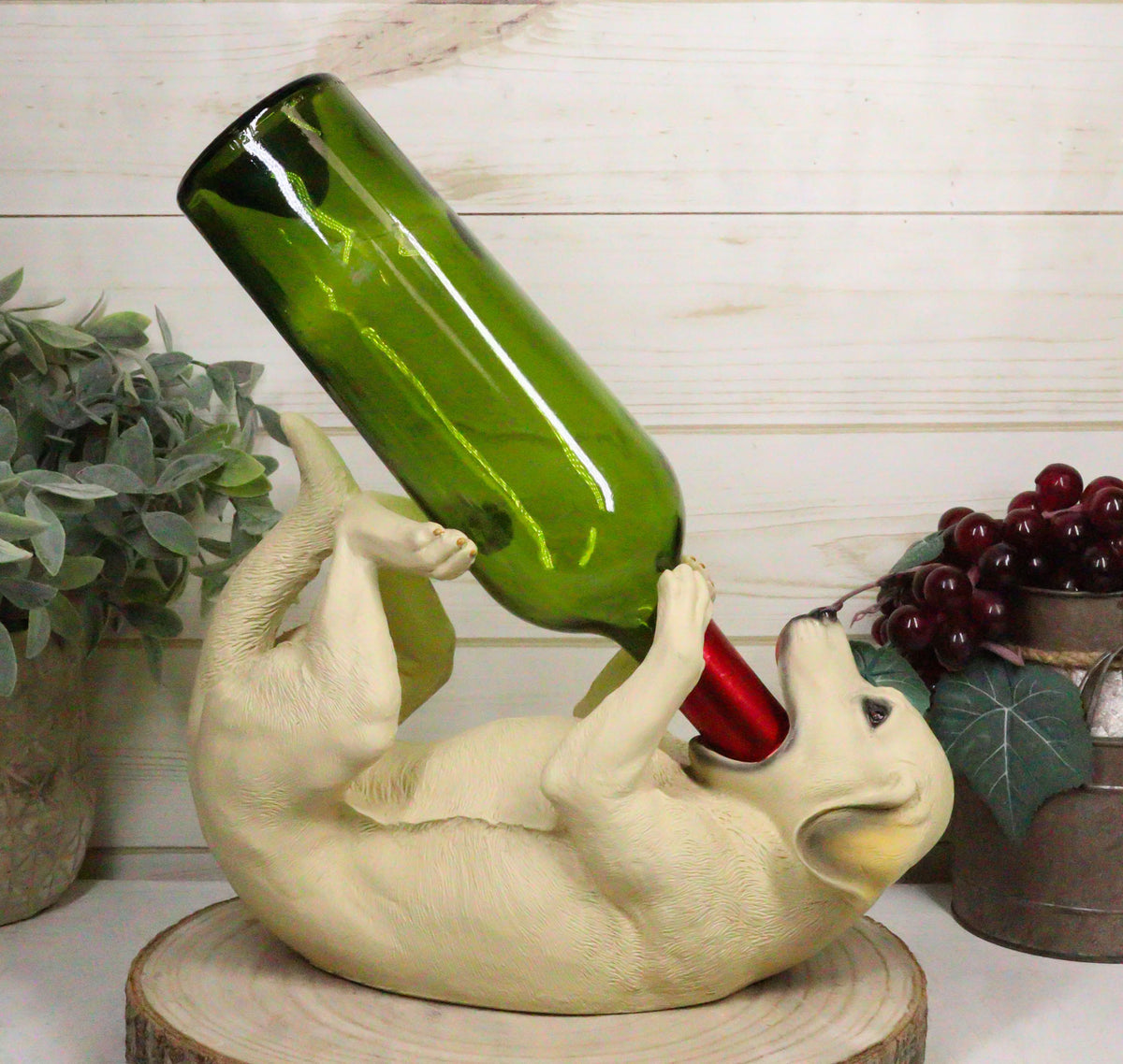 Decorative Golden Labrador Retriever Wine Bottle Holder for Pet or Canine Lovers