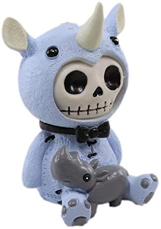 Ebros Furrybones Buster Figurine in Rhinoceros Costume 3" Tall Collectible