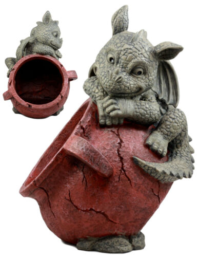 gargoyle planter pot Naughty Climbing Dragon Baby Planter Pot Home Patio Garden Decor Statu– Ebros Gift