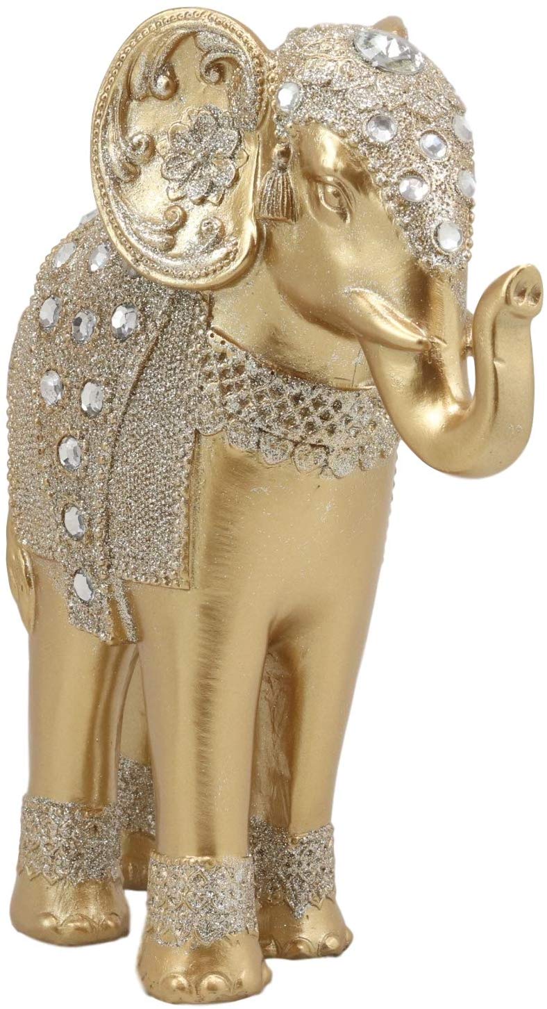 Golden Elephant with crystals