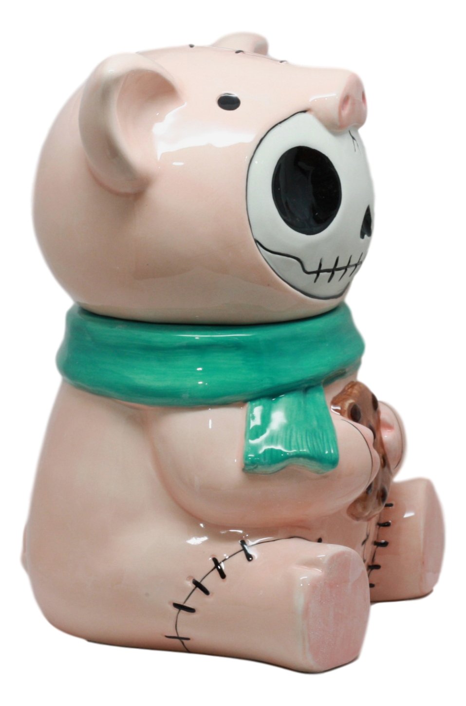 Ebros Furry Bones Bacon Ceramic Cookie Jar Cute Porky Pig Furrybones Skeleton Container Figurine Collectible Kitchen Hosting Dining Accessory
