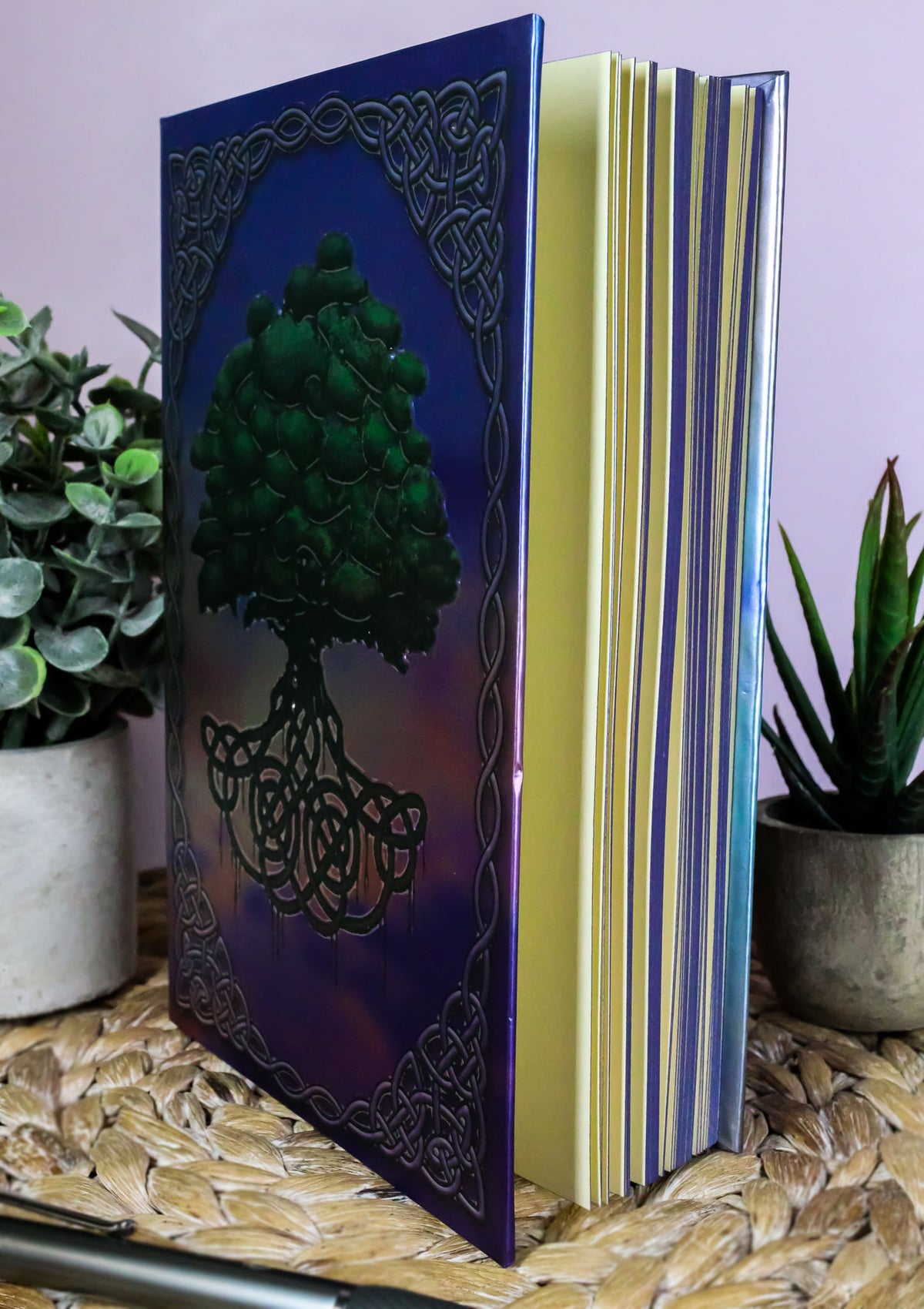 Celtic Tree of Life Triskele Trinity Knotwork Embossed Blank Page Journal Book