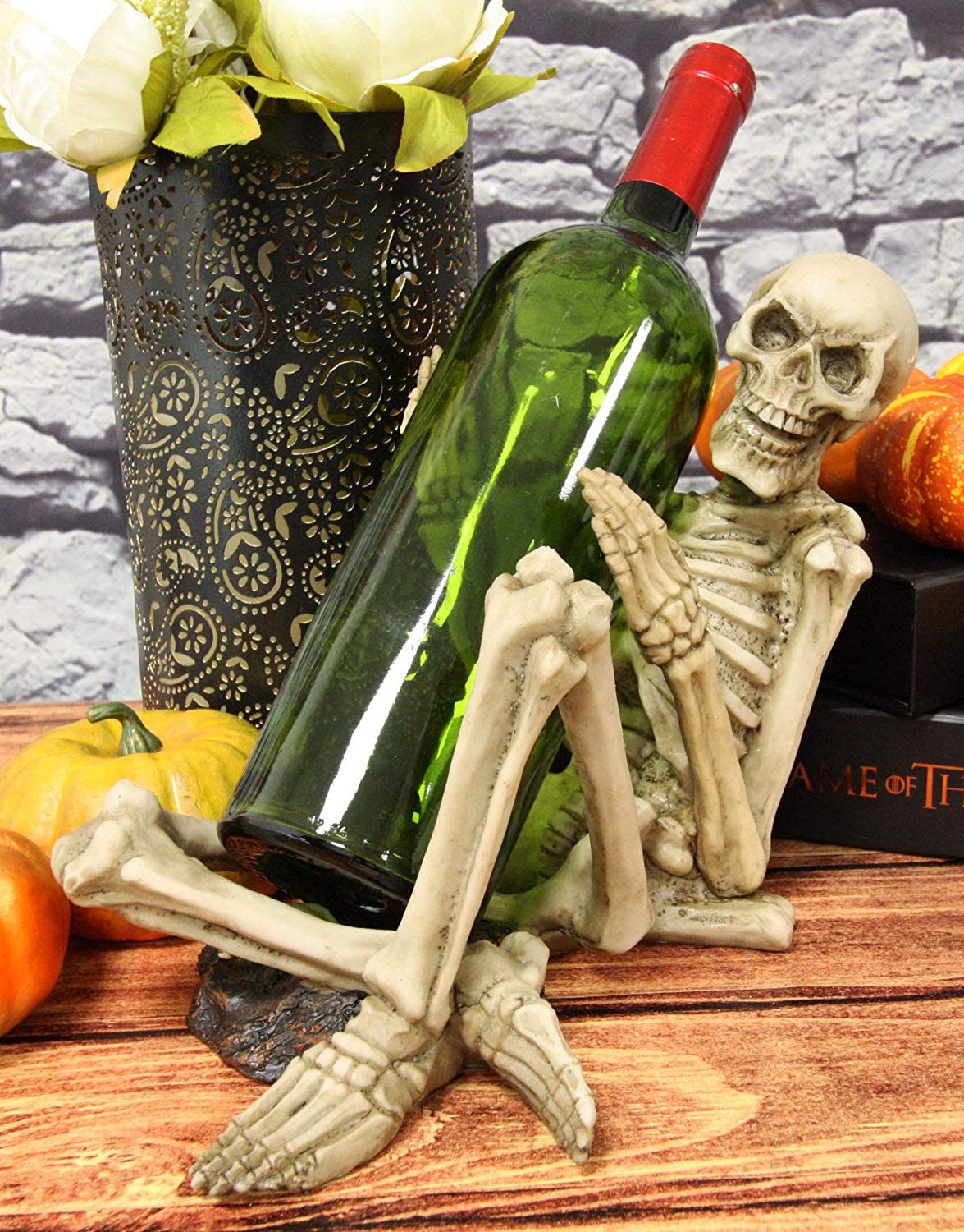 Ebros Dead Rising　髑髏　スカル　スケルトンワインホルダー Ebros Gift Grinning Horny Skeleton Humping Wine Bottle Holder Statue 1