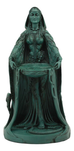 Irish Triple Goddess Danu With Cauldron Statue 9"H Don Source Of Wisdom Wealth - Ebros Gift