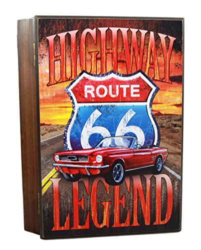 Ebros Gift Highway Route 66 Legendary Road Journey Safe Book Shaped Multiple Keys Decorative Storage Organizer 11.75"H