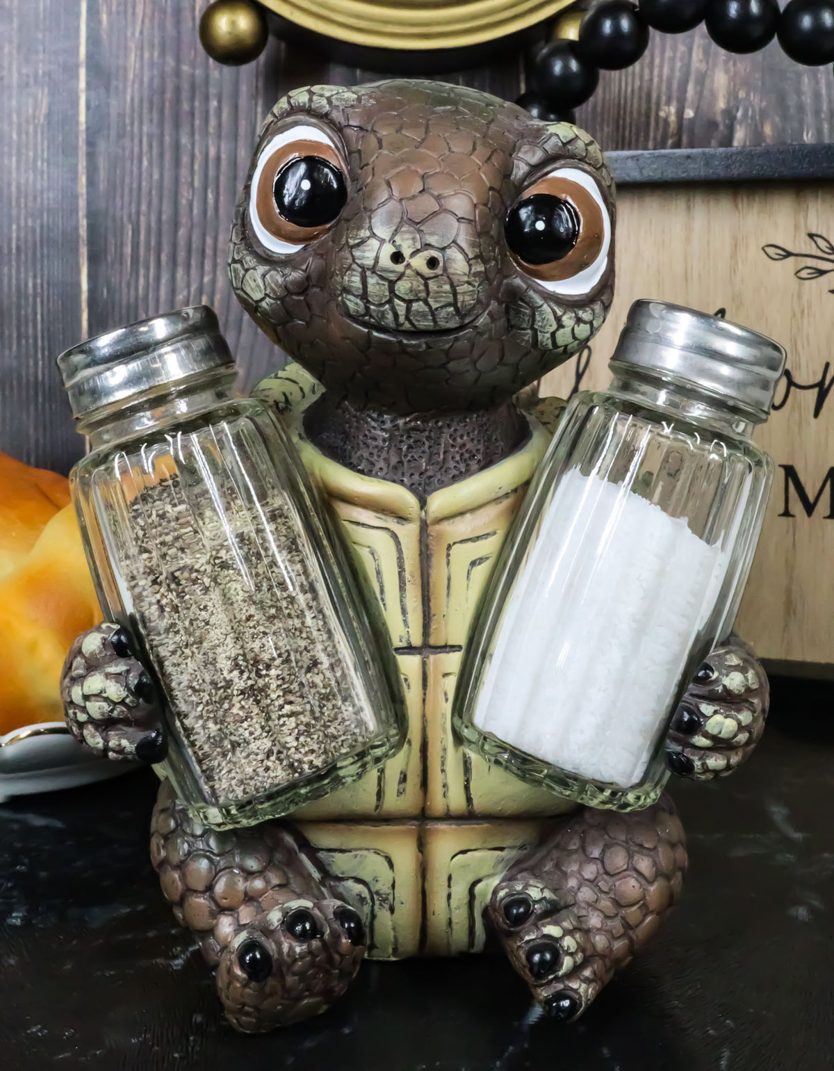 Shell Spice Marine Baby Tortoise Turtle Salt And Pepper Shakers Holder Figurine
