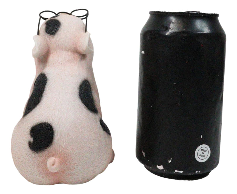 Adorable Realistic Animal Farm Napoleon Fat Piglet Pig Wearing Glasses Figurine