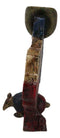 Rustic Western Lone Star State Texas Map with Armadillos and Cowboy Hat Figurine