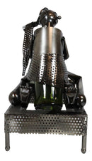 Honeymoon Wedding Couple Making Love Hand Made Metal Wine Bottle Holder Caddy