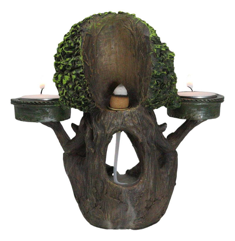 Forest God Greenman Tree Ent Backflow Incense Burner And Candleholders Figurine