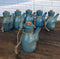 Pack of 6 Porcelain Cool Blue Soy Sauce Vinegar Condiment Dispenser Flask 7oz