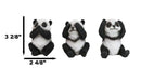 Set Of 3 See Hear Speak No Evil Whimsical Giant Panda Bears Mini Figurines