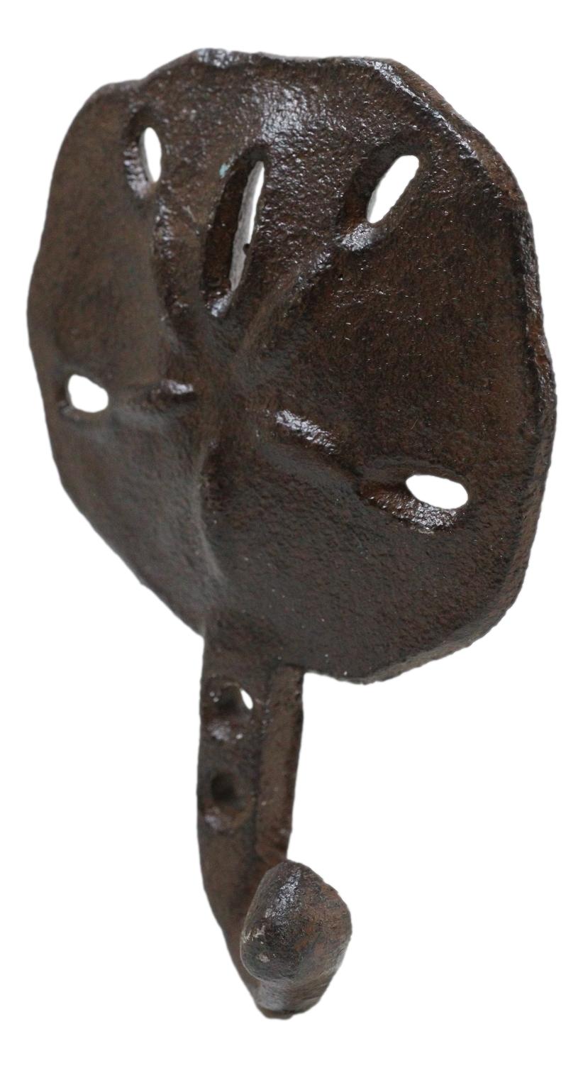 Pack Of Two Coastal Marine Rustic Ocean Sand Dollar Single Wall Coat Hook Hanger